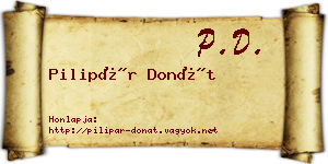 Pilipár Donát névjegykártya